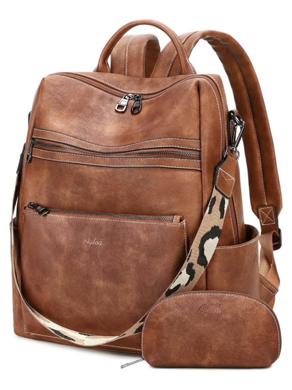 AGLOD Vegan Leather Laptop Backpack 15.6 Inch Work Travel College